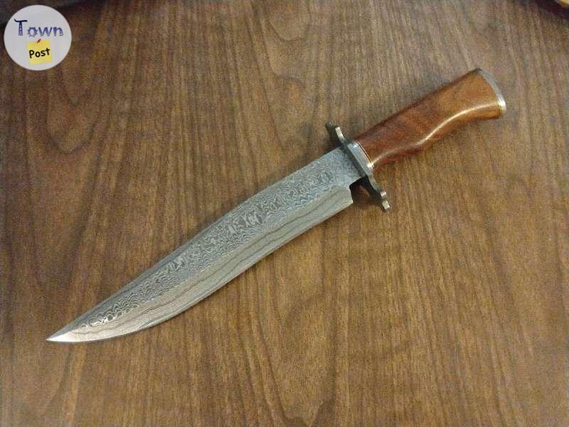 Photo of Handmade Damascus Steel 15.50 Inches Damascus Steel, Rose Wood Handle NEW $200