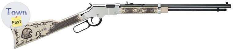 Photo of Brand new Henry H004AE Golden Boy Silver American Eagle Ivory Nickel-Plated 22 LR Ambi 20" Lever Action Rifle $1400