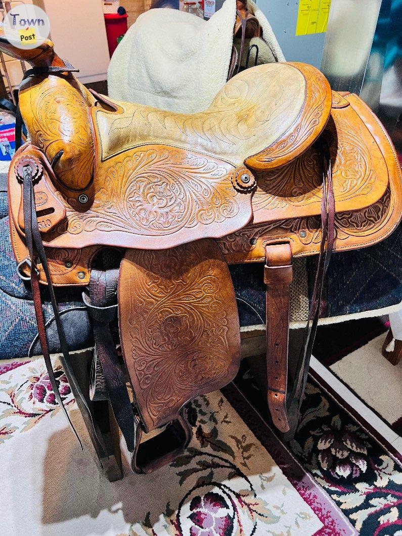 Photo of Original F. Eamor 15" Western Saddle