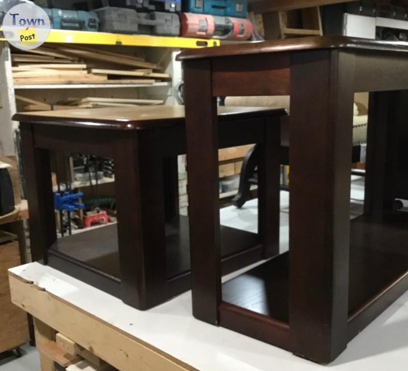 Photo of T.v stand or sofa table with end table.  