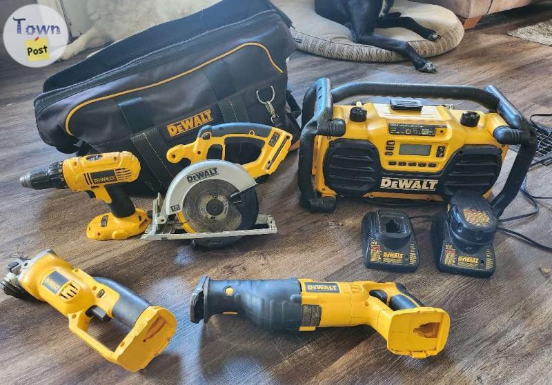 Photo of Complete Dewalt 18V Tool Set with Large Tool Bag and Radio/Charger - Great Condition 