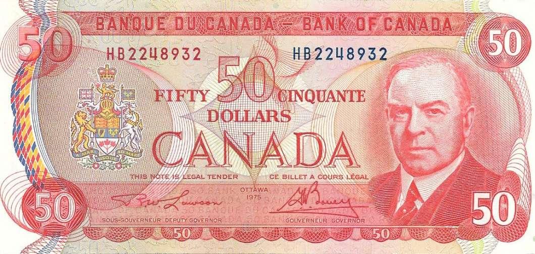 Photo of 1975 Canadian $50.00 Bank Note